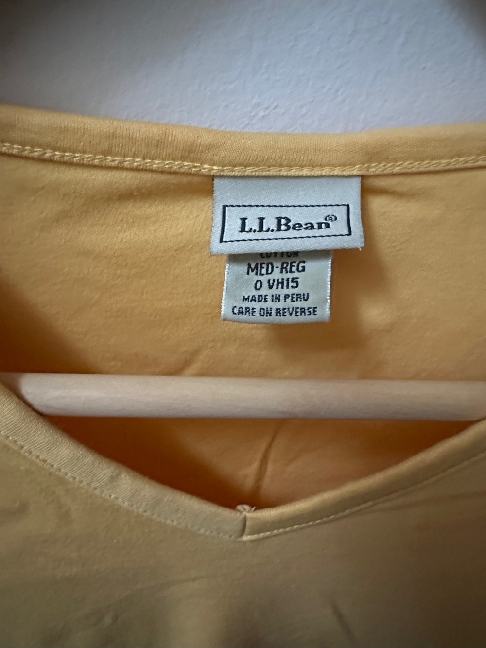 L.L. Bean V-Neck Short Sleeve Tee in Yellow - Picture 2 of 7